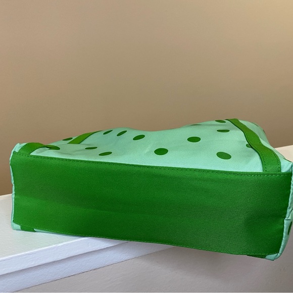 NWT Clinique x Kate Spade "Green Dots" Shopping Shoulder Travel Tote - Picture 6 of 6